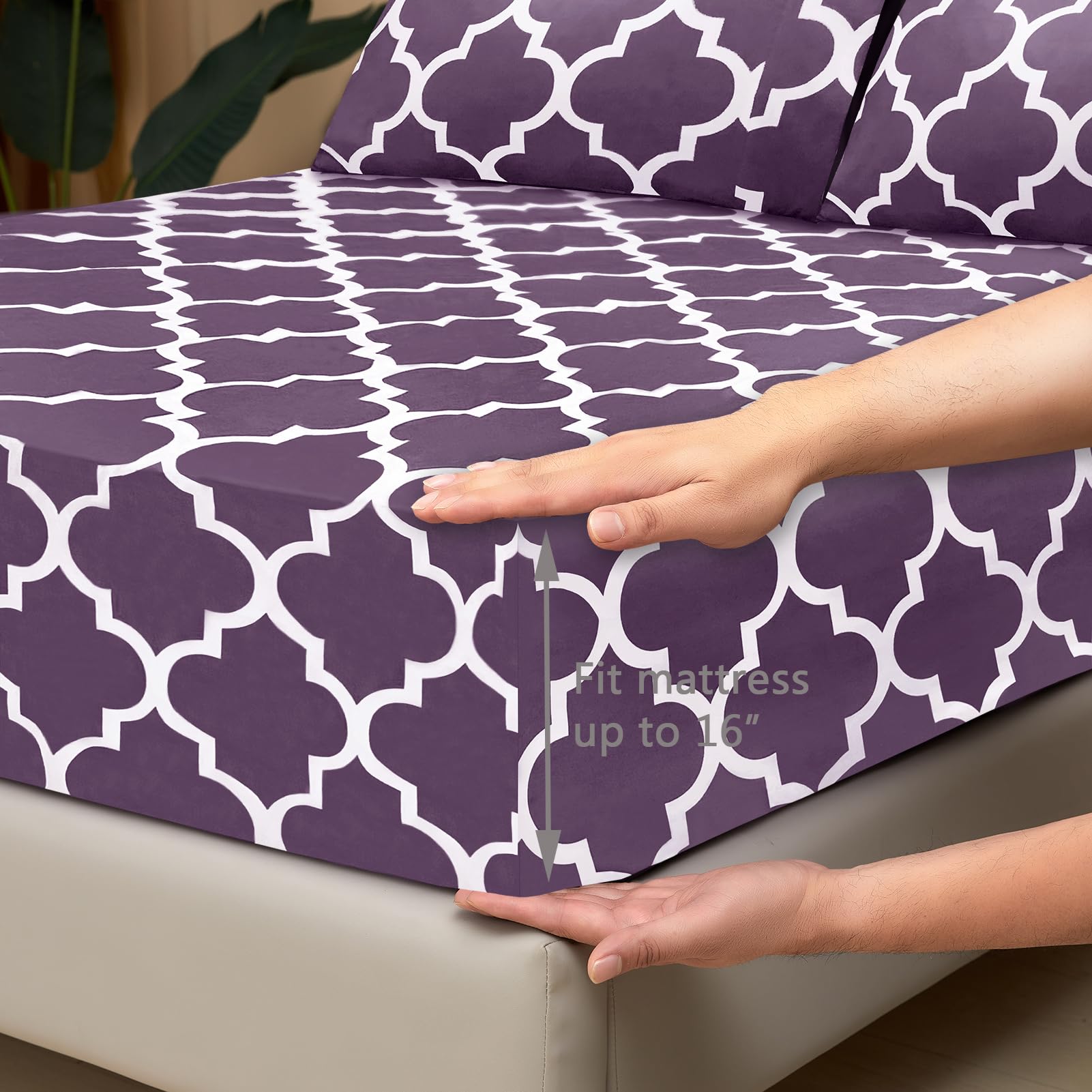 Premium Queen Bed Sheet Set - Ultra Soft Brushed Microfiber 1800 Thread Count Sheets with 16