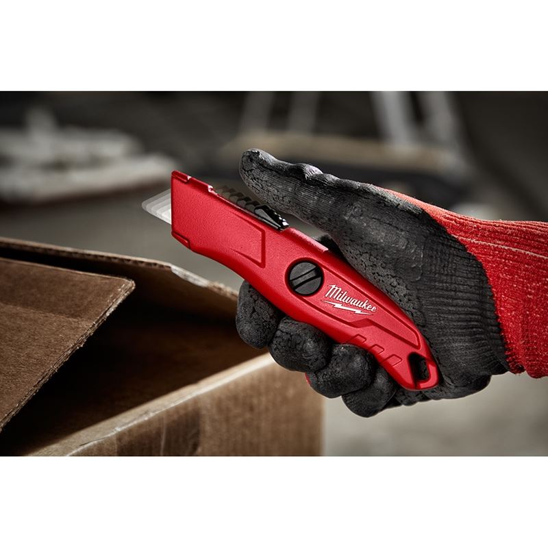 48-Piece 22-Inch Self-Retracting Utility Knife with 1512 Blades - Heavy Duty Safety Cutter for Construction, Packaging, DIY Projects & Crafting