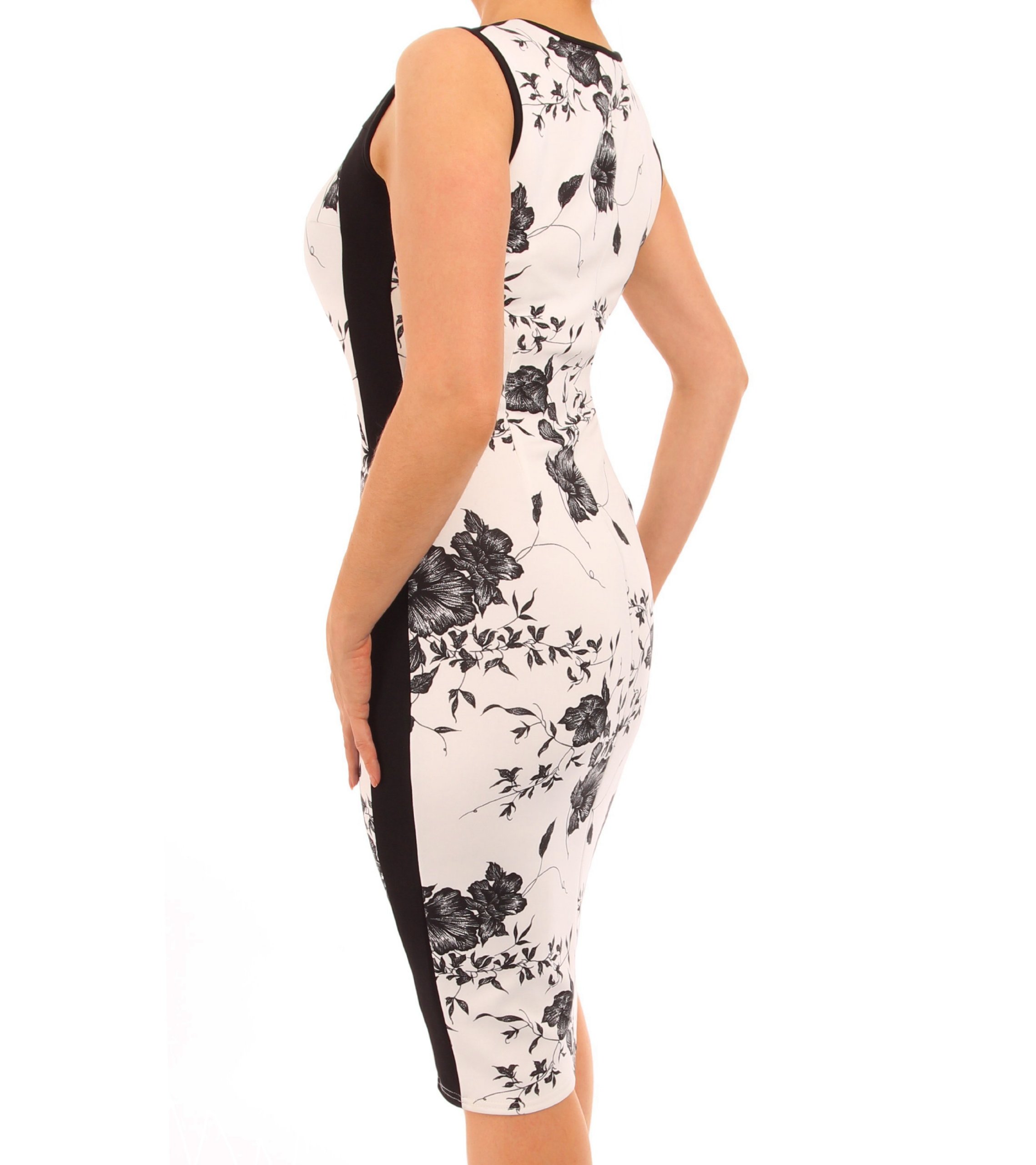 Floral Pencil Dress for Women - Sleeveless & Knee-Length for Office & Parties