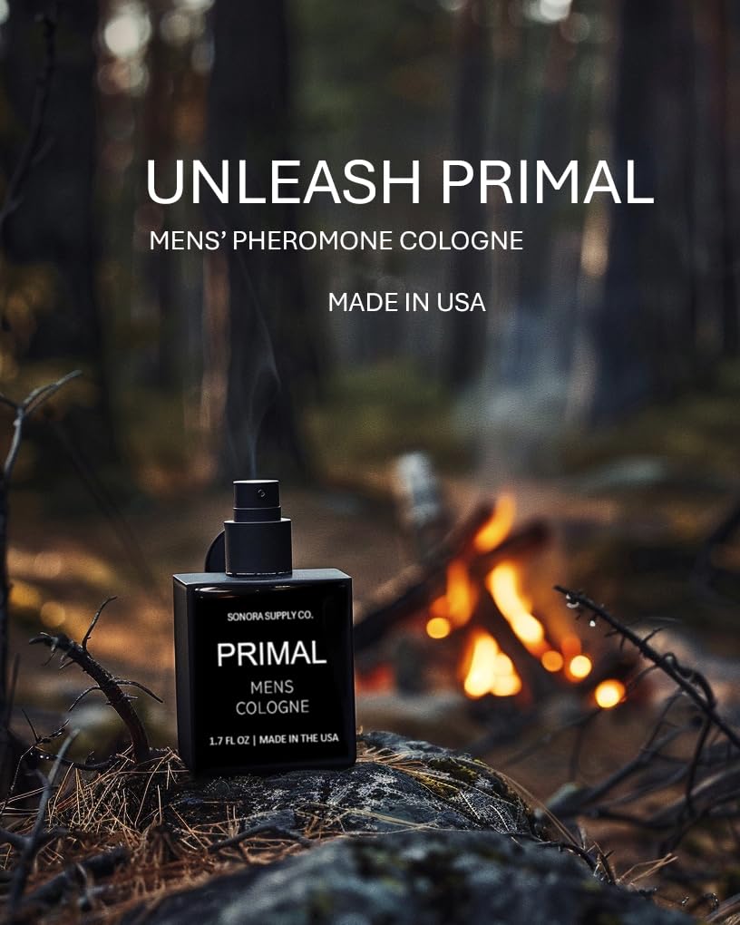 PRIMAL Men's Pheromone Cologne - Attract & Seduce with Raw Masculine Scent | Long-Lasting Fragrance for Dating, Nightlife & Confidence Boost
