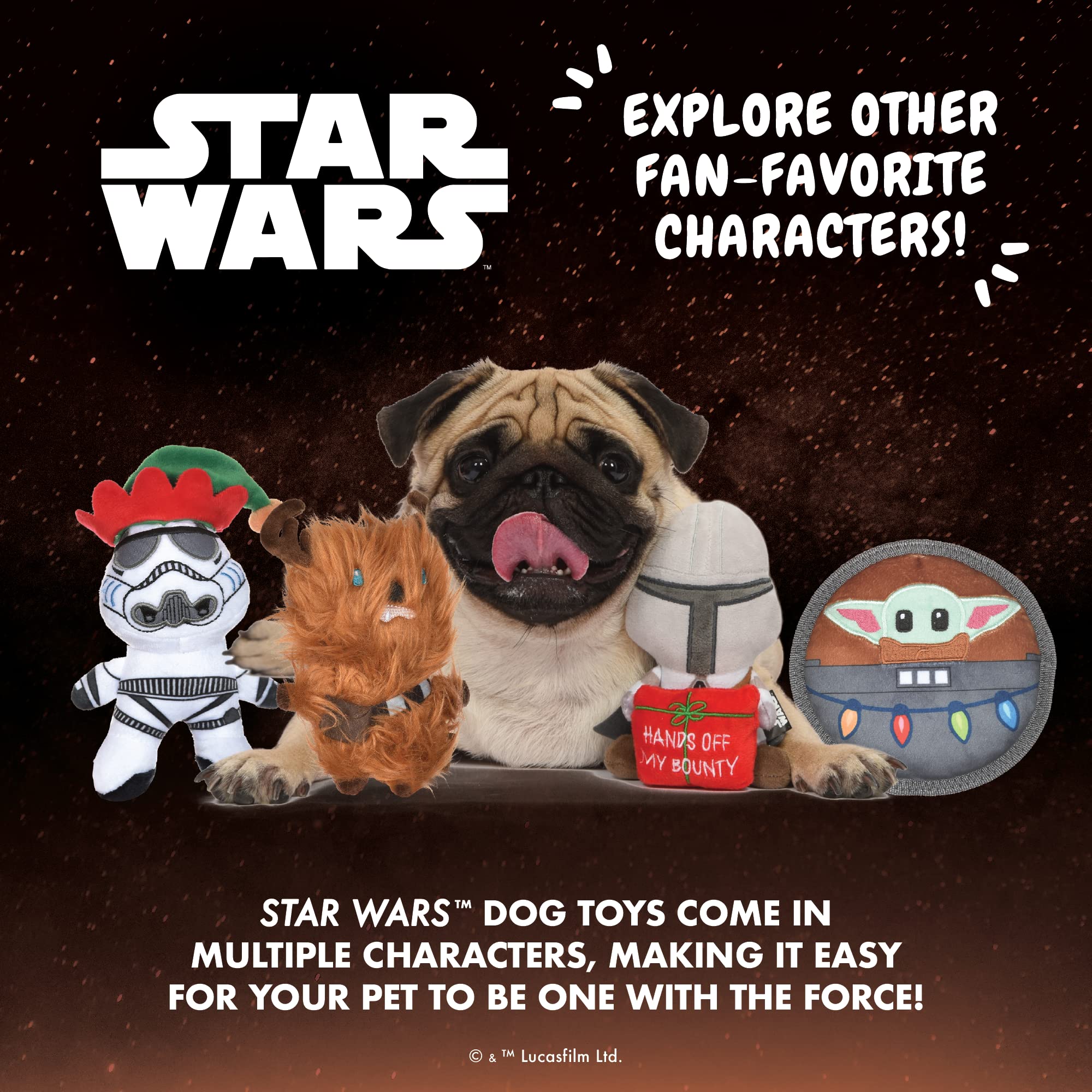 Star Wars Yoda Dog Toy - Santa Yoda Squeaky Chew Toy for Small Dogs | 6 Inch Holiday Plush Toy for Puppies | Perfect Christmas Gift for Star Wars Fans & Pet Lovers | Fun Interactive Playtime & Training Reward