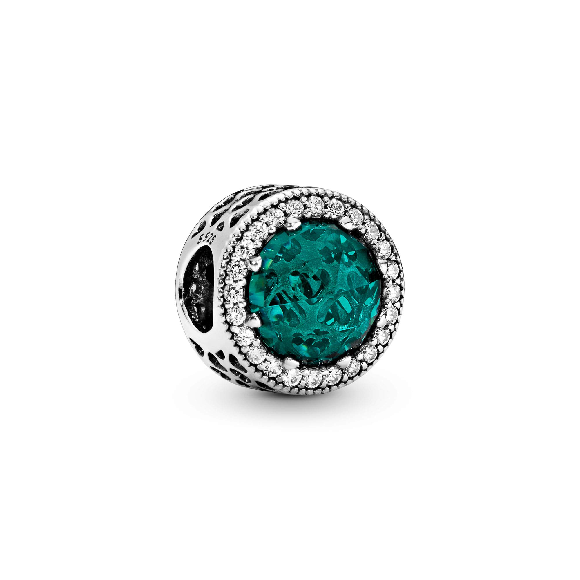 PANDORA Sparkling Sea Green Crystal Sterling Silver Charm with Cubic Zirconia - Elegant Jewelry Gift for Women - Perfect for Birthdays, Anniversaries & Special Occasions