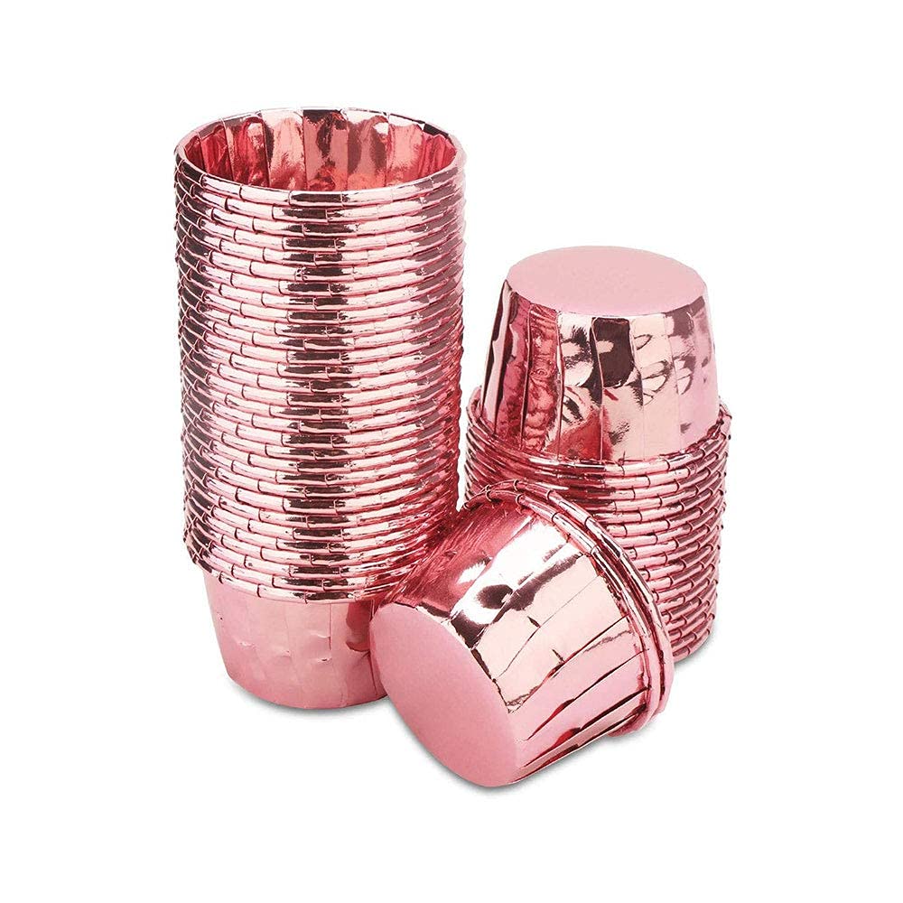 50Pcs Disposable Aluminum Foil Cupcake Liners & Muffin Baking Cups - Perfect for Home Baking, Party Desserts, and Professional Pastry Making