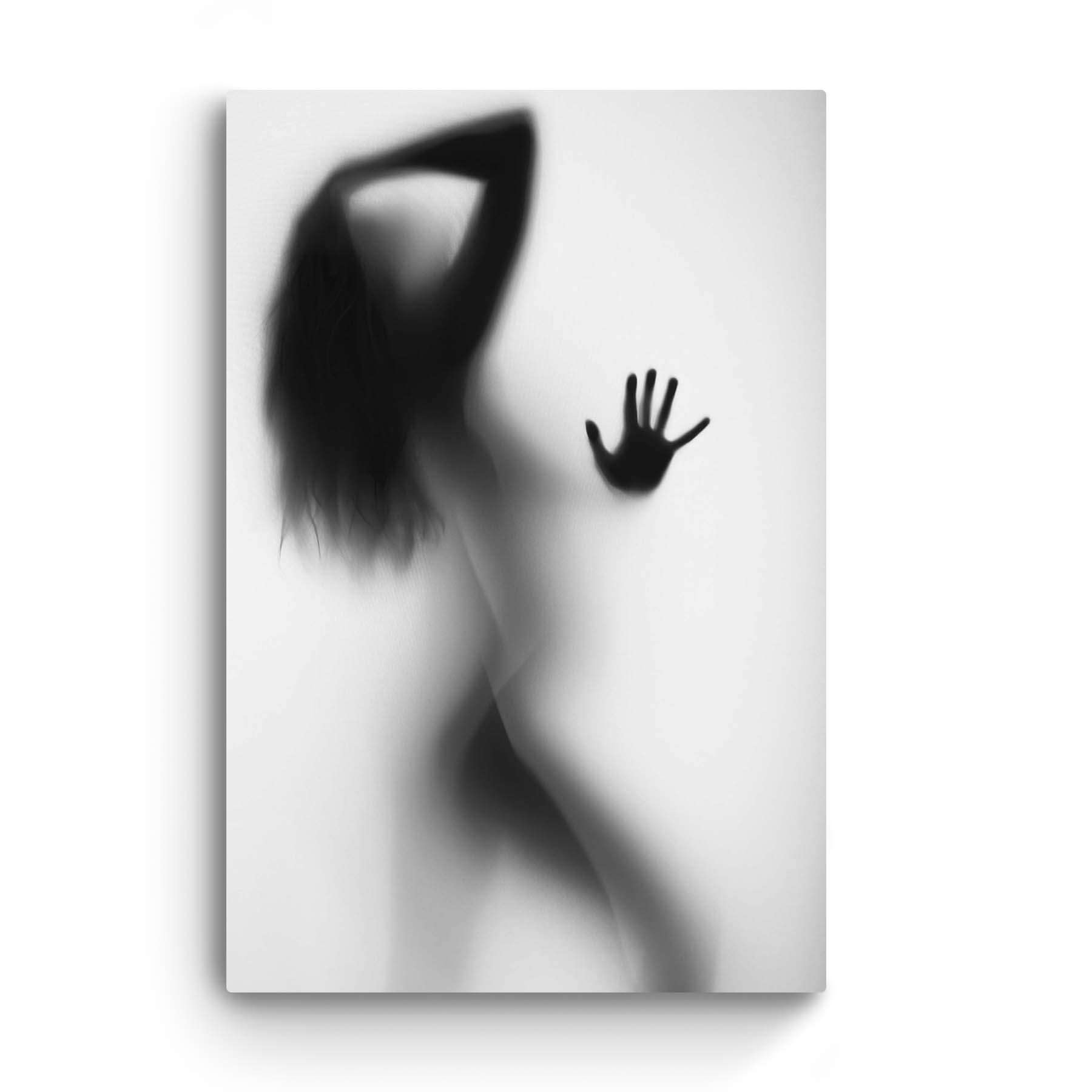 Startonight Black & White Fantasy Wall Art - Sensual Silhouette of Woman in Shower Canvas Print, 24x36 Inch Framed Painting for Bedroom Decor | Modern Bathroom Art & Living Room Wall Decor