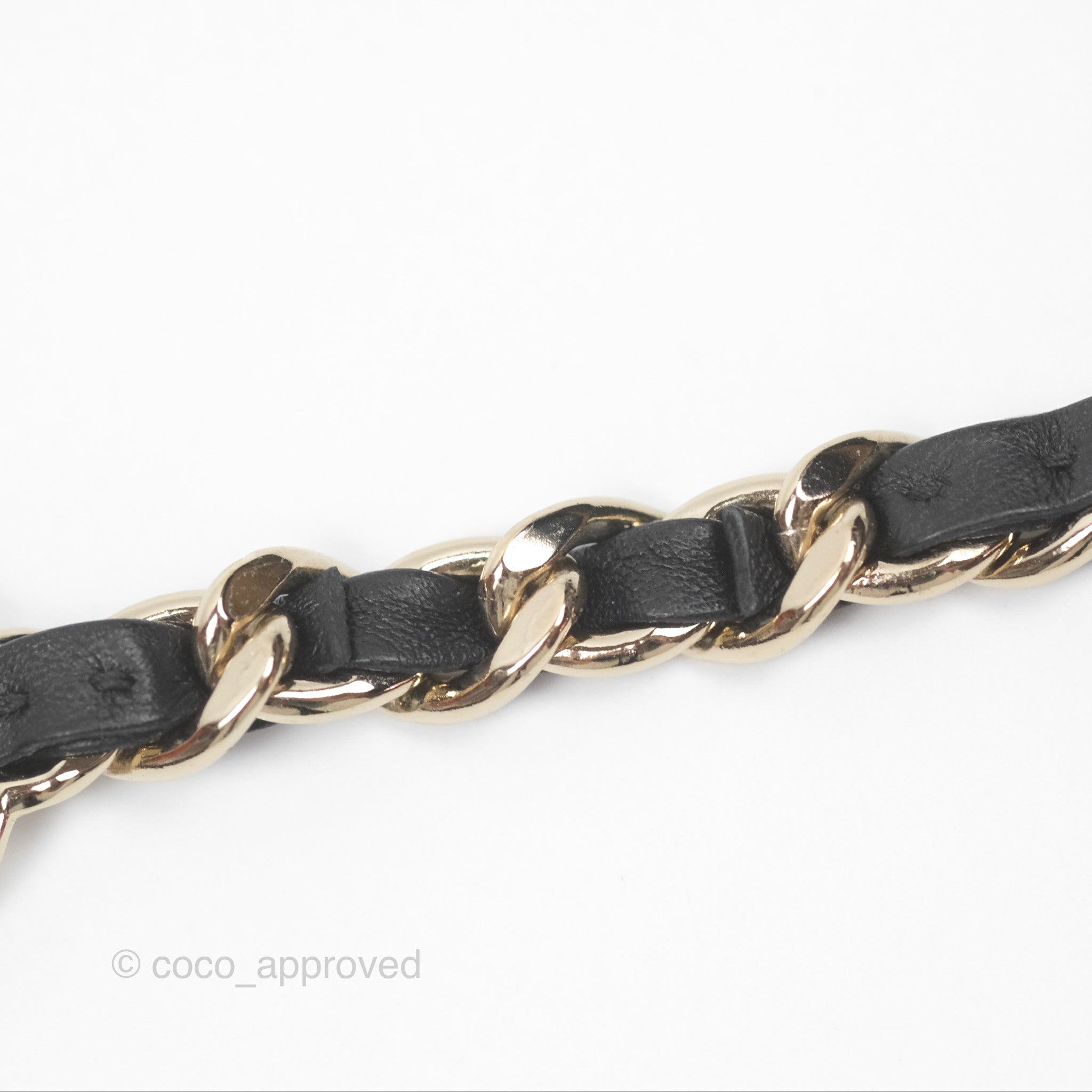 Chanel Black Leather CC Headband with Gold Tone Hardware - Luxury Hair Accessory for Women | Perfect for Parties, Weddings & Everyday Elegance