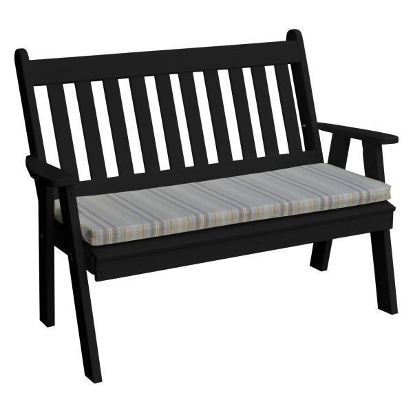 A&L Furniture Poly Traditional English Garden Bench - Outdoor Patio, Garden, and Park Seating for Relaxation