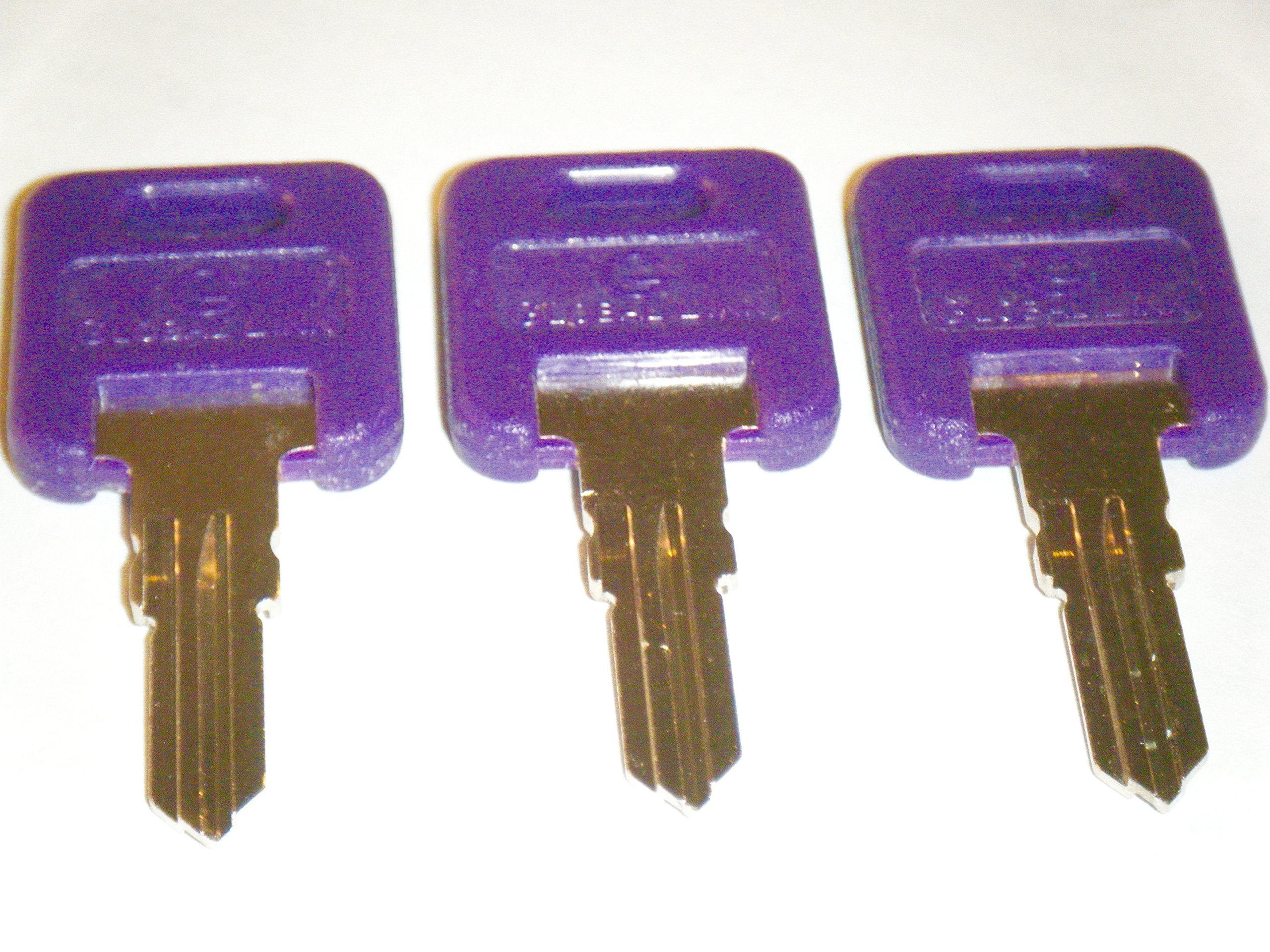 Global Link G383 RV Motorhome Trailer Replacement Keys - 3 Pack Purple Keys Cut to Key/Lock Number G383 - Perfect for RV Access, Spare Keys & Lock Replacement