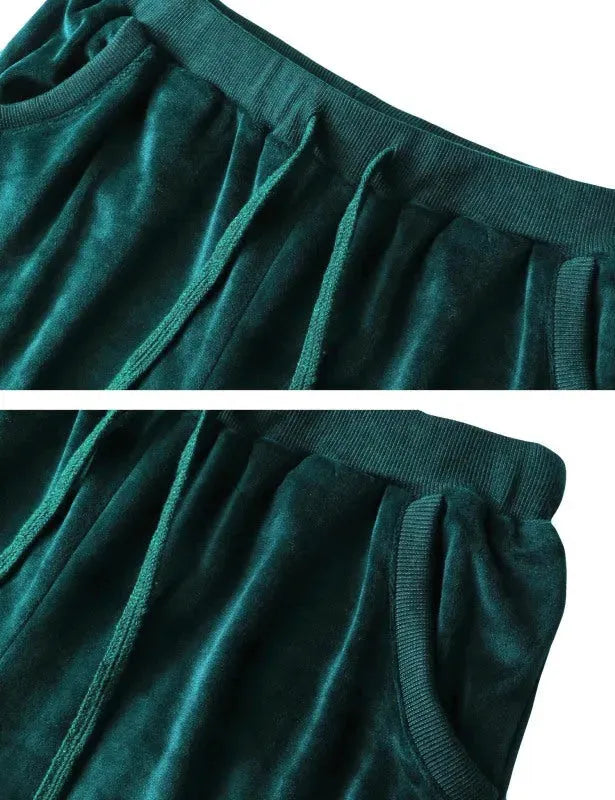 Women's Soft Velvet Jogger Set - Cozy Casual Two Piece Lounge Outfit for Home, Travel & Relaxation