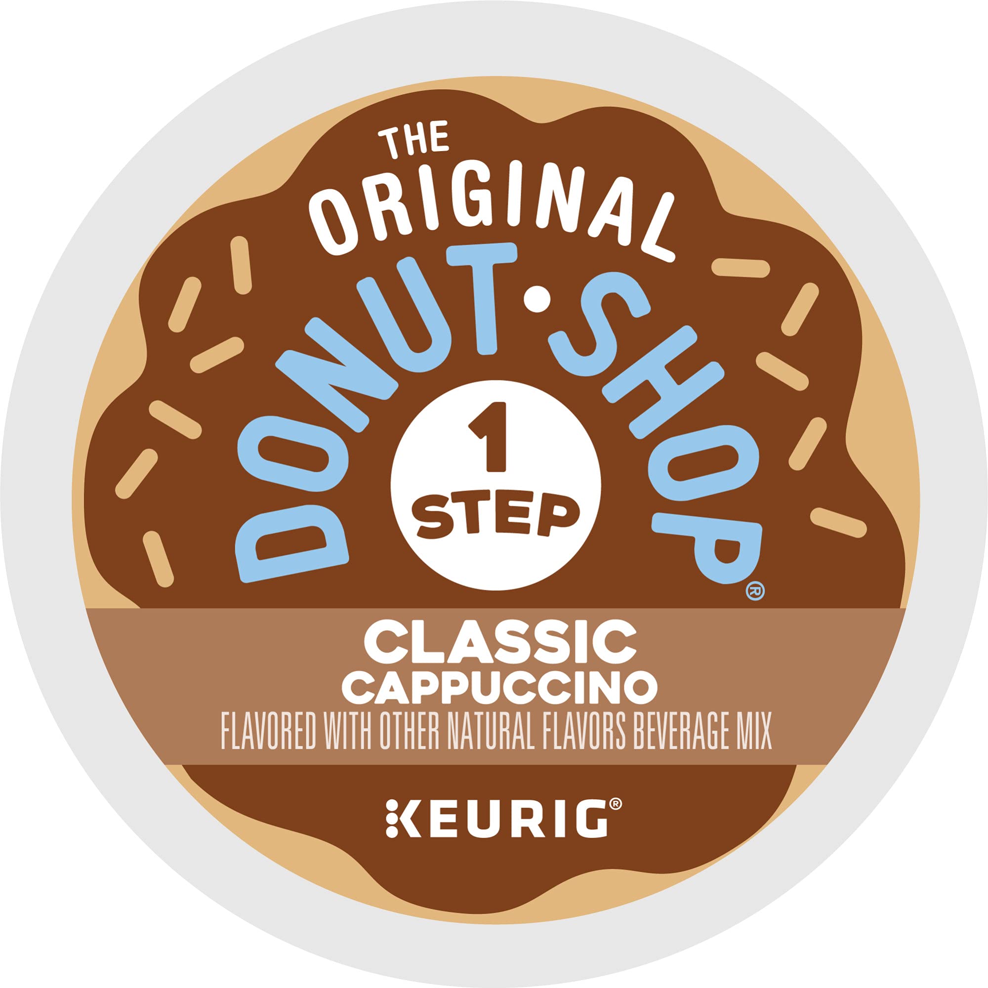 The Original Donut Shop One-Step Classic Cappuccino Keurig K-Cup Pods - 60 Count (6 Packs of 10) - Rich & Creamy Coffee for Office, Home or Breakfast - Compatible with All Keurig Single-Serve Coffee Makers