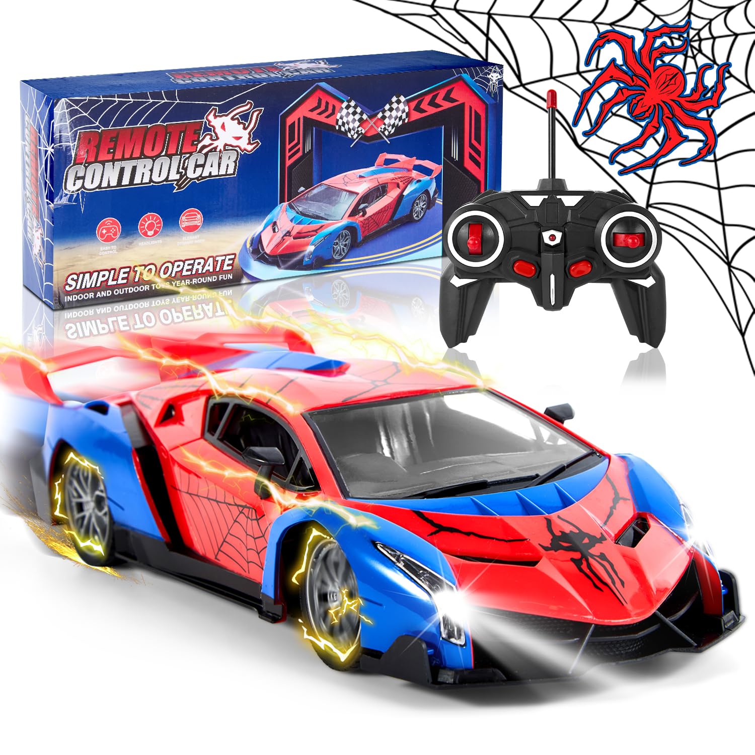 Best Remote Control RC Cars for Kids Ages 3-12 - Fast Electric Toy Cars for Boys & Girls - Durable Off-Road Vehicles with 2.4GHz Remote - Perfect Birthday Gifts for Toddlers & Children - Indoor & Outdoor Play, Racing & Adventure Fun