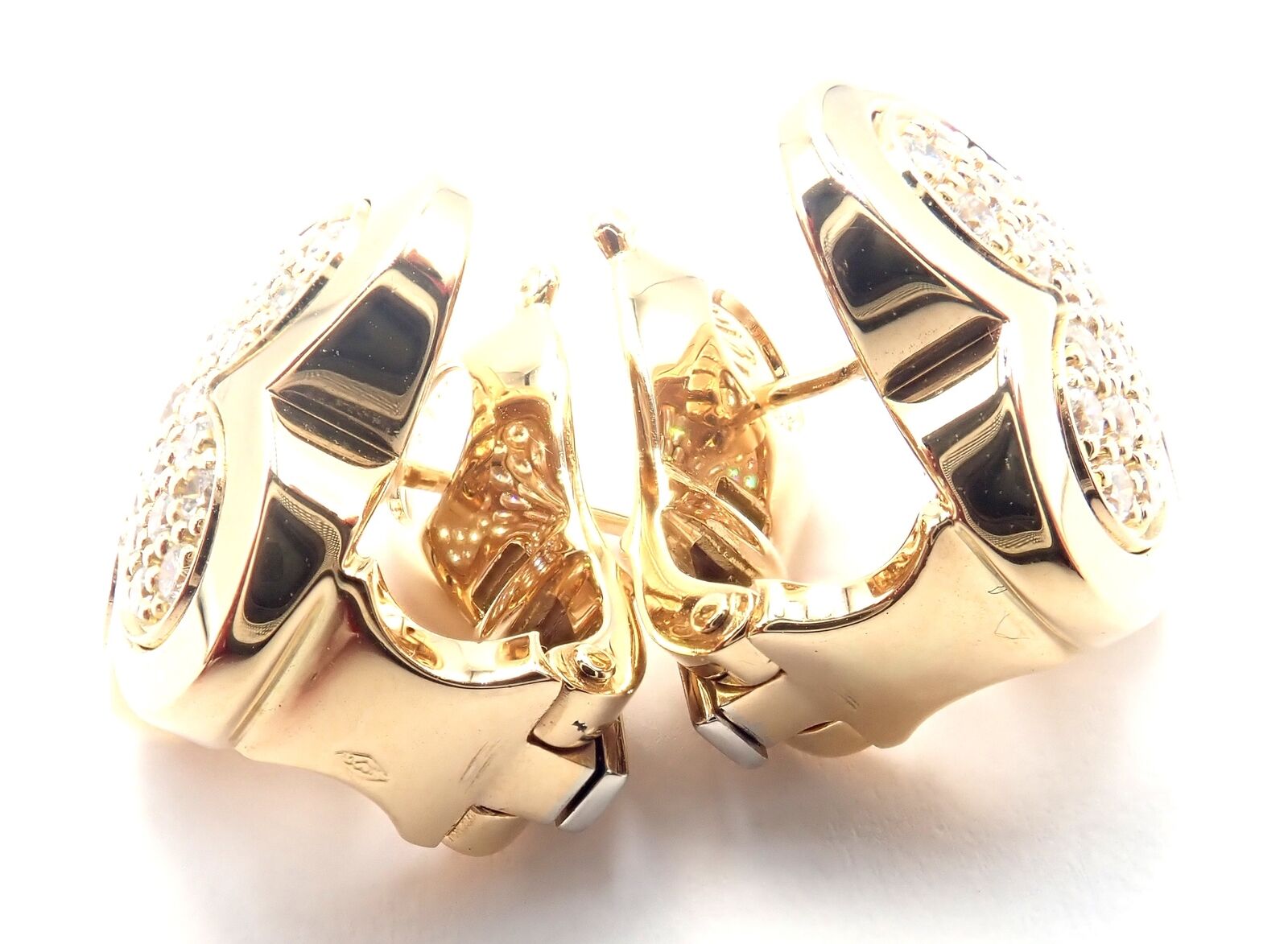 Authentic Van Cleef & Arpels 18k Yellow Gold Diamond Pure Alhambra Earrings - Luxury Jewelry for Women, Perfect for Weddings, Parties & Special Occasions