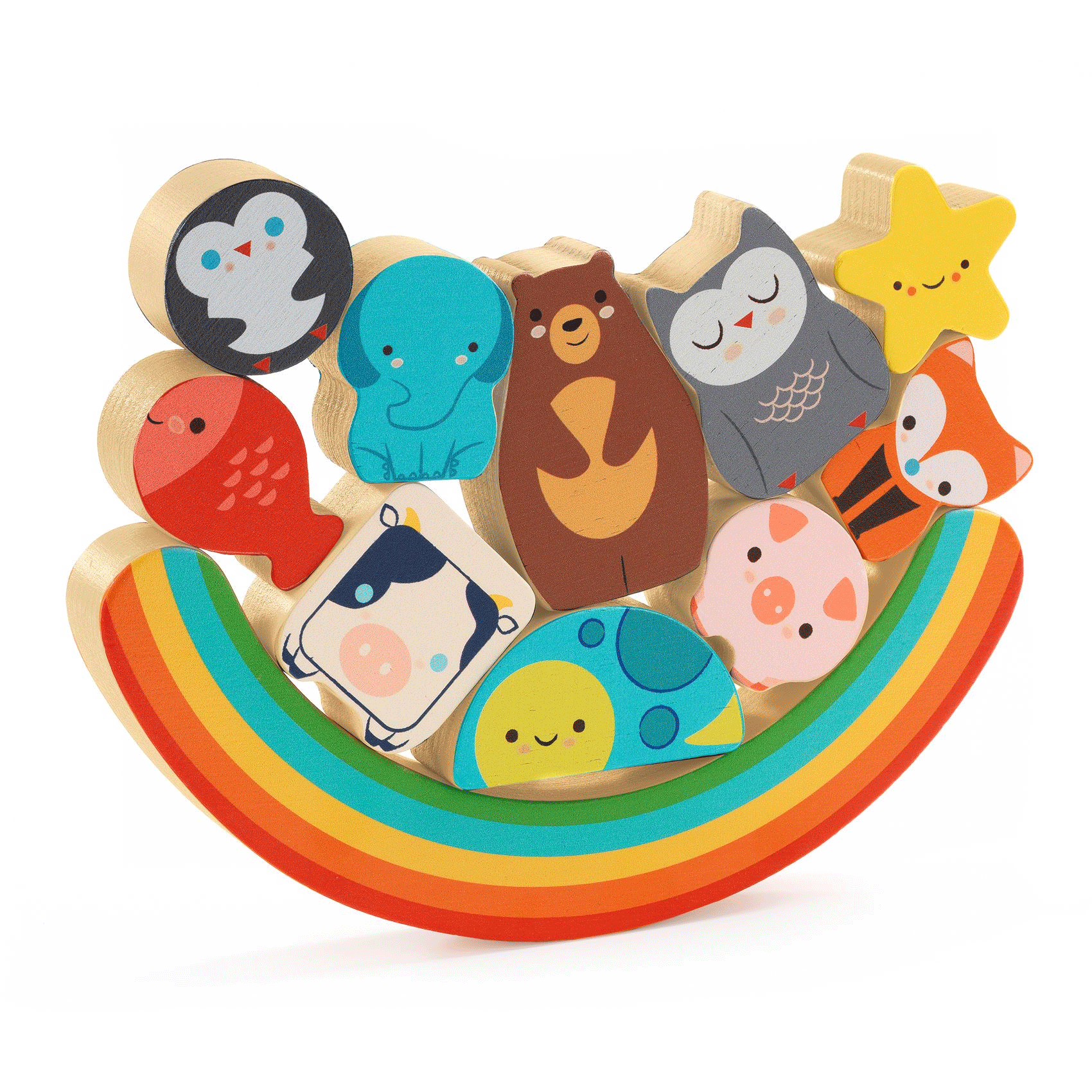 Djeco Puzz & Boom Rainbow Puzzle & Balance Game - Fun Educational STEM Toy for Kids Ages 4-8, Perfect for Family Game Night & Preschool Learning Activities