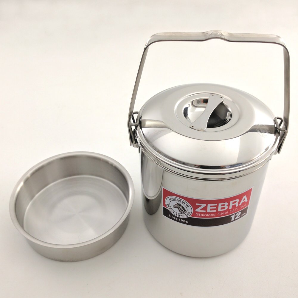Stainless Steel Firebox Locking Bail Handle Camping Pot - Zebra Loop Handle Bushcraft Cookware Kit with SS Handle Clips (Pre-Installed) for Outdoor Cooking, Camping & Survival Gear