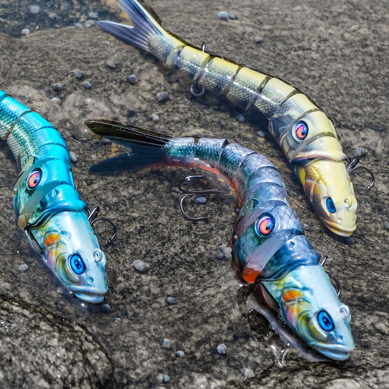 Premium M1 8-Segment Swimbait Lure - Realistic Multi-Jointed Fishing Bait for Bass, Pike & Walleye - Perfect for Freshwater & Saltwater Fishing Adventures