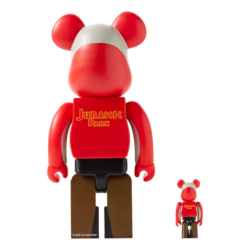 MEDICOM TOY BE@RBRICK 100% & 400% Jurassic Park Red Collectible Figure - Perfect for Display, Gifts, and Pop Culture Enthusiasts