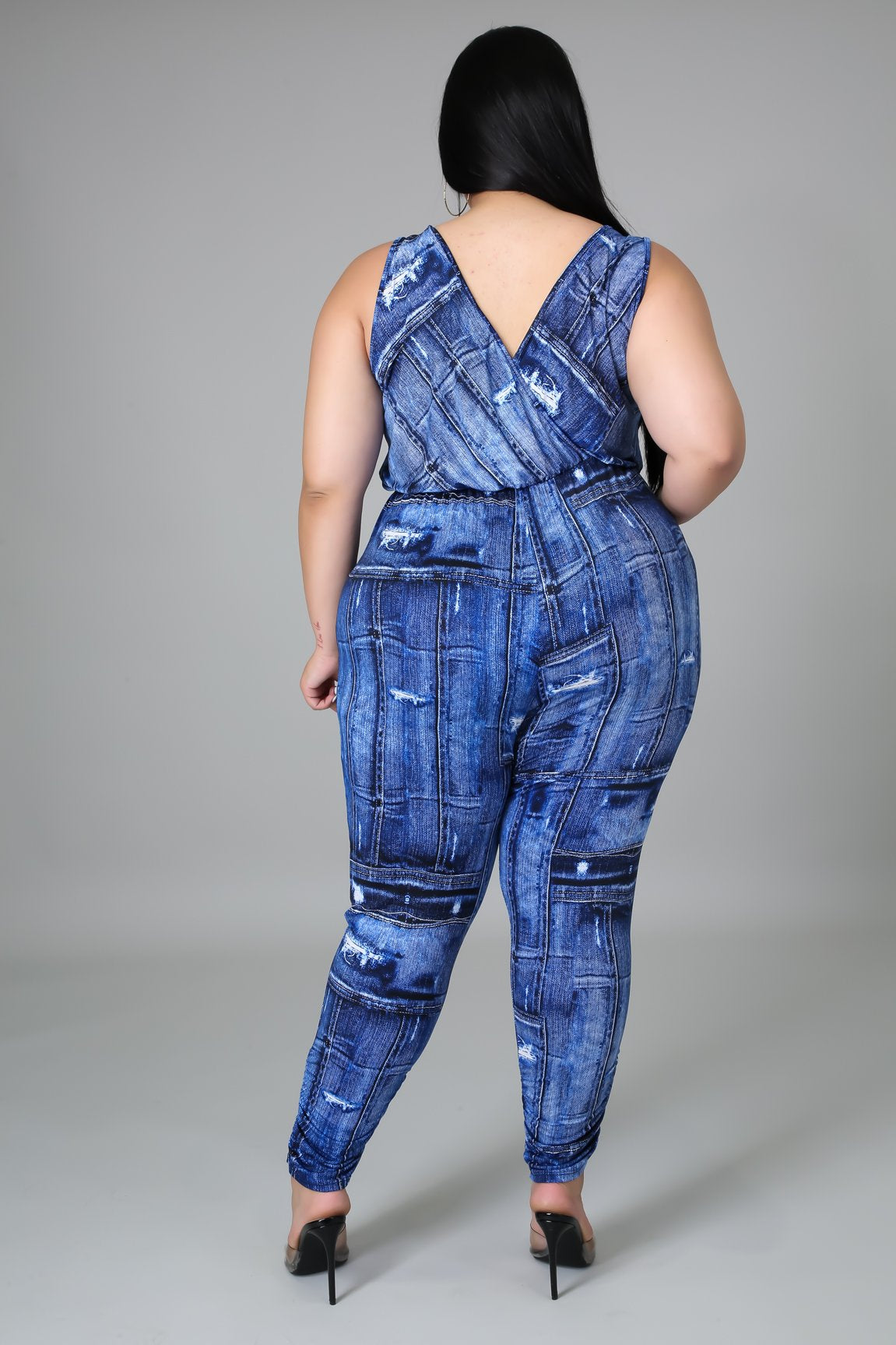 **Carla Women's Plus Size Jumpsuit - Stretchy Comfort Fit Romper for Curvy Figures | Perfect for Casual Outings, Date Nights & Office Wear**