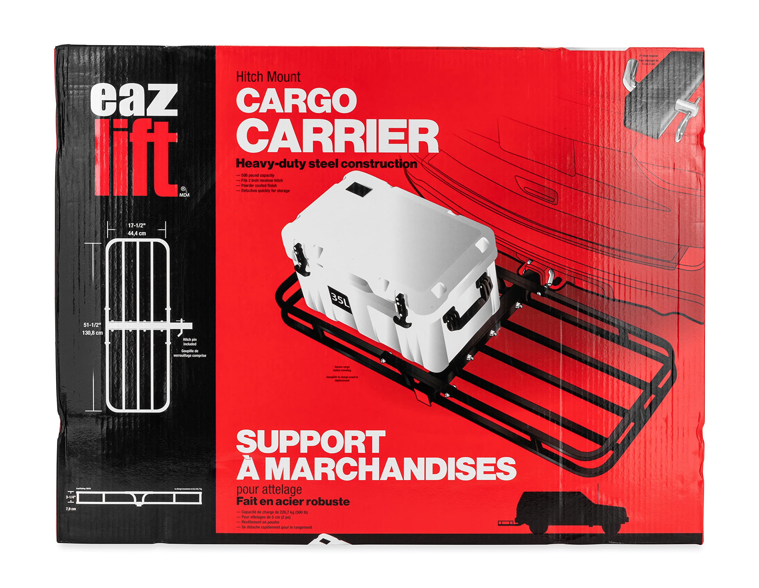 Camco 2 Inch Hitch Mount Cargo Carrier (48475) - Heavy Duty Truck & SUV Cargo Rack for Outdoor Camping, Road Trips & Hauling Gear