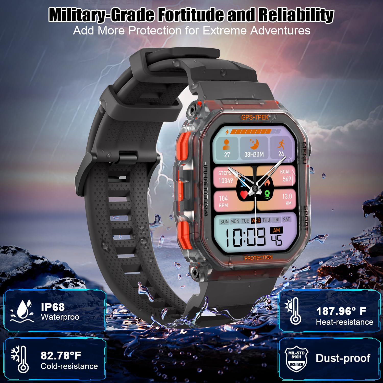Military Smart Watch for Men - 1.75