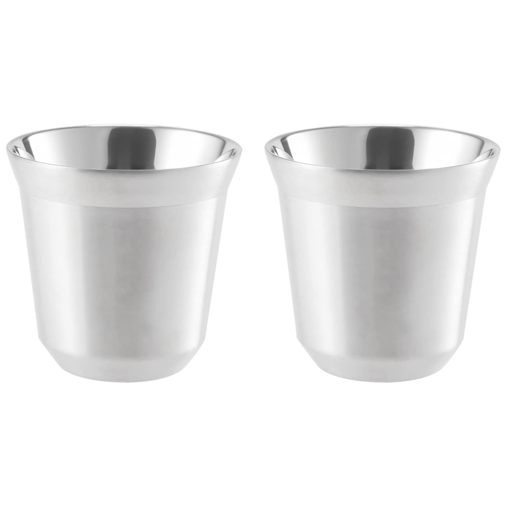 Premium Stainless Steel Espresso Cups Set of 2 - Double Wall Insulated Coffee Mugs & Tea Cups - 80ML - Dishwasher Safe & Easy Clean - Perfect for Home, Office or Cafe Use