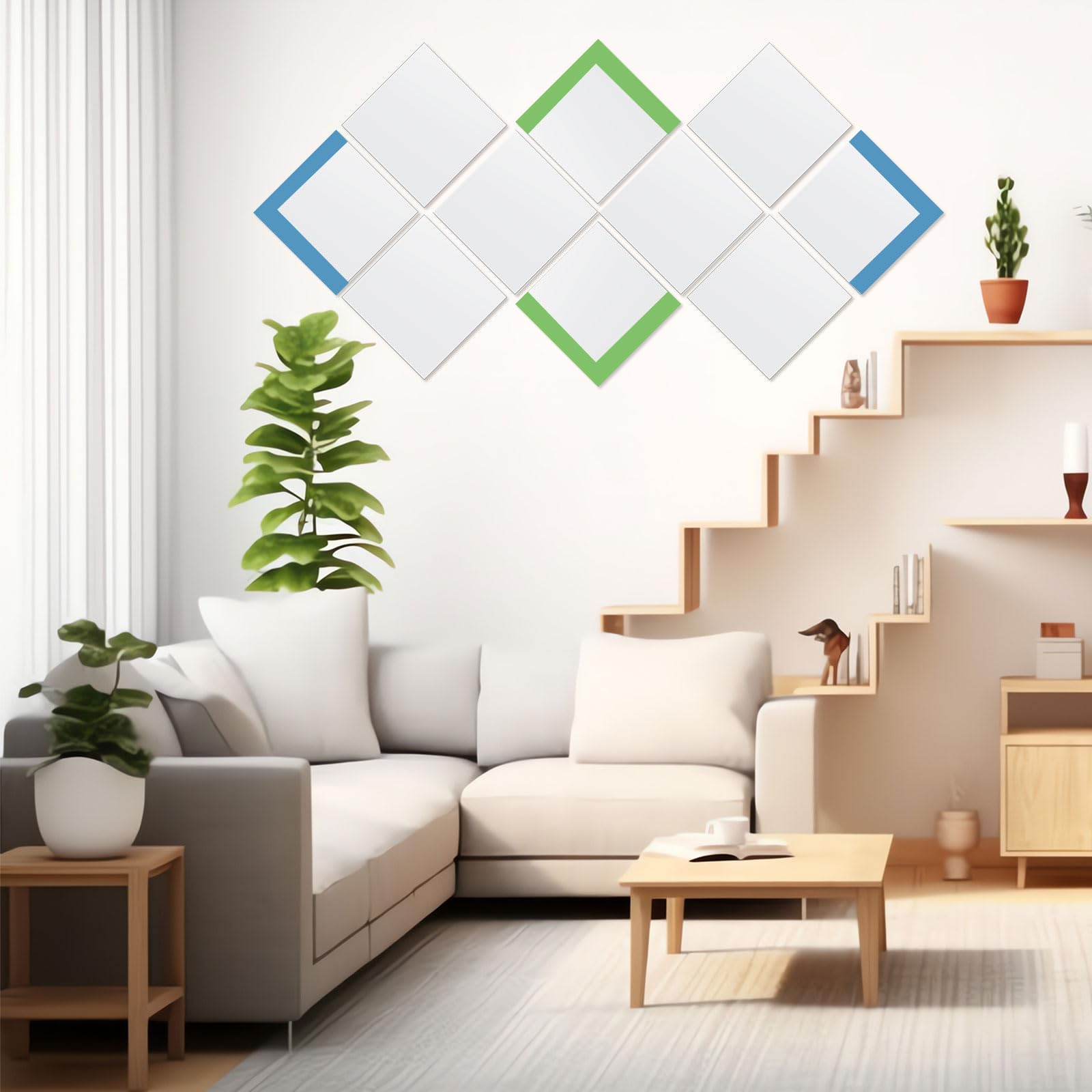 30 Pcs 6 Inch Square Glass Mirror Tiles - DIY Mosaic Mirror Panels for Wall, Table & Ceiling Decor - Perfect for Home Decoration, Craft Projects & Centerpieces
