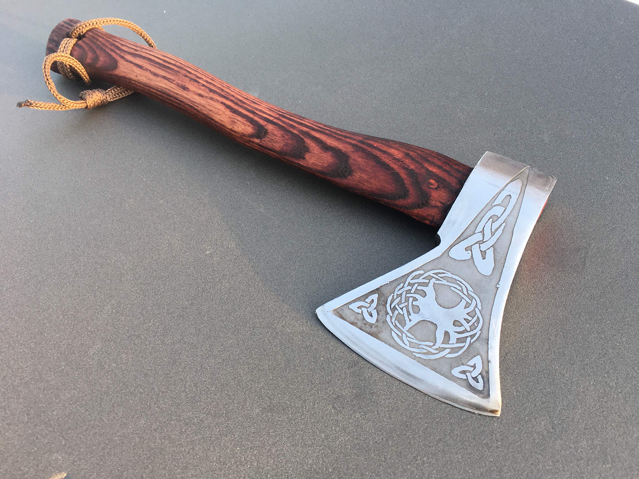 Viking Axe with Tree of Life Design - Handcrafted Celtic Hatchet & Tomahawk - Perfect Handyman Tool, Groomsmen Gift & Men's Jewelry - Ideal for Outdoor Adventures, Camping & Home Decor