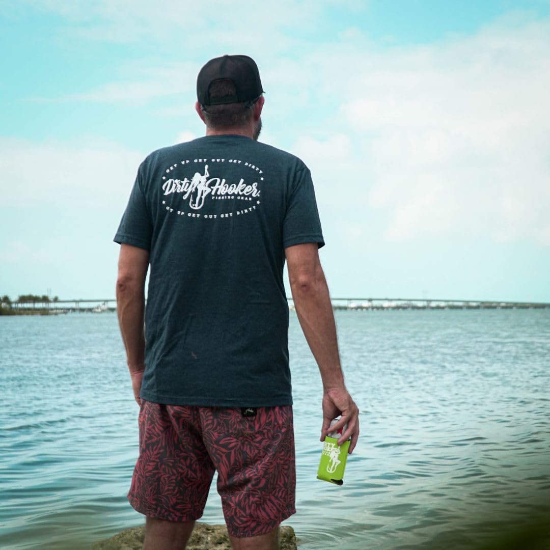 Dirty Hooker Fishing Shirts for Men & Women - Breathable Short Sleeve Cotton T-Shirts - UV Protection & Quick Dry - Perfect for Bass Fishing, Boat Trips & Outdoor Adventures