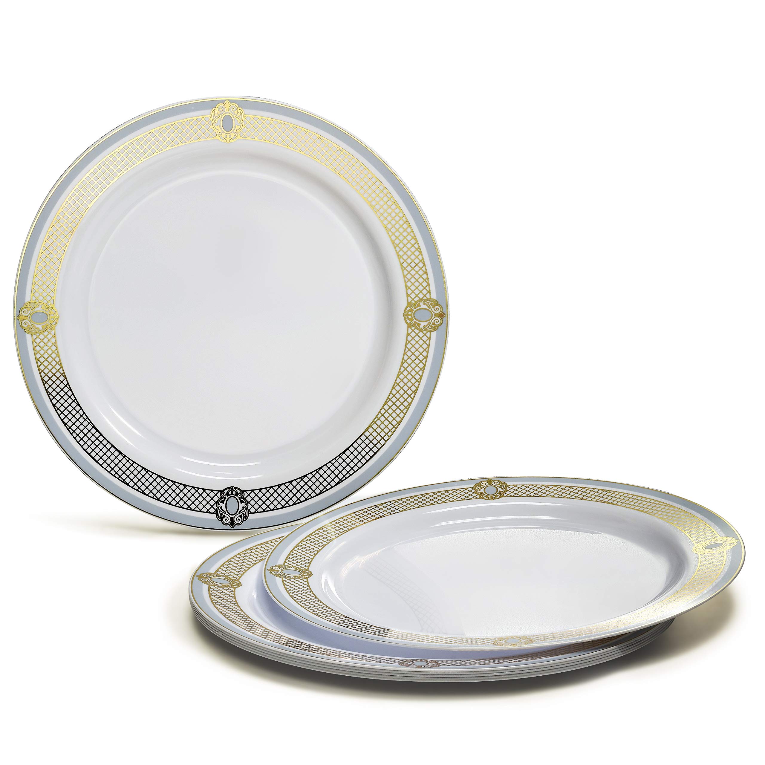 360 Pcs Wedding Disposable Plastic Plate & Silverware Set (60 Guest) - 10.25