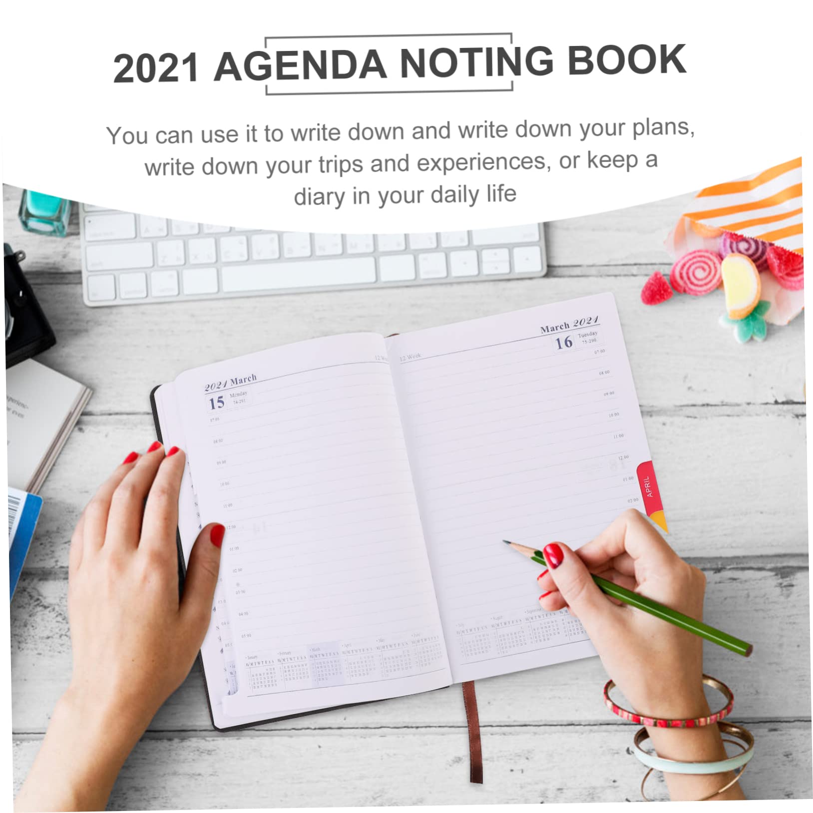 2021 NUOBESTY 3-Piece Daily Planner Set - Office Notebook, Schedule Organizer & Account Book for Productivity | Perfect for Work, School & Personal Planning