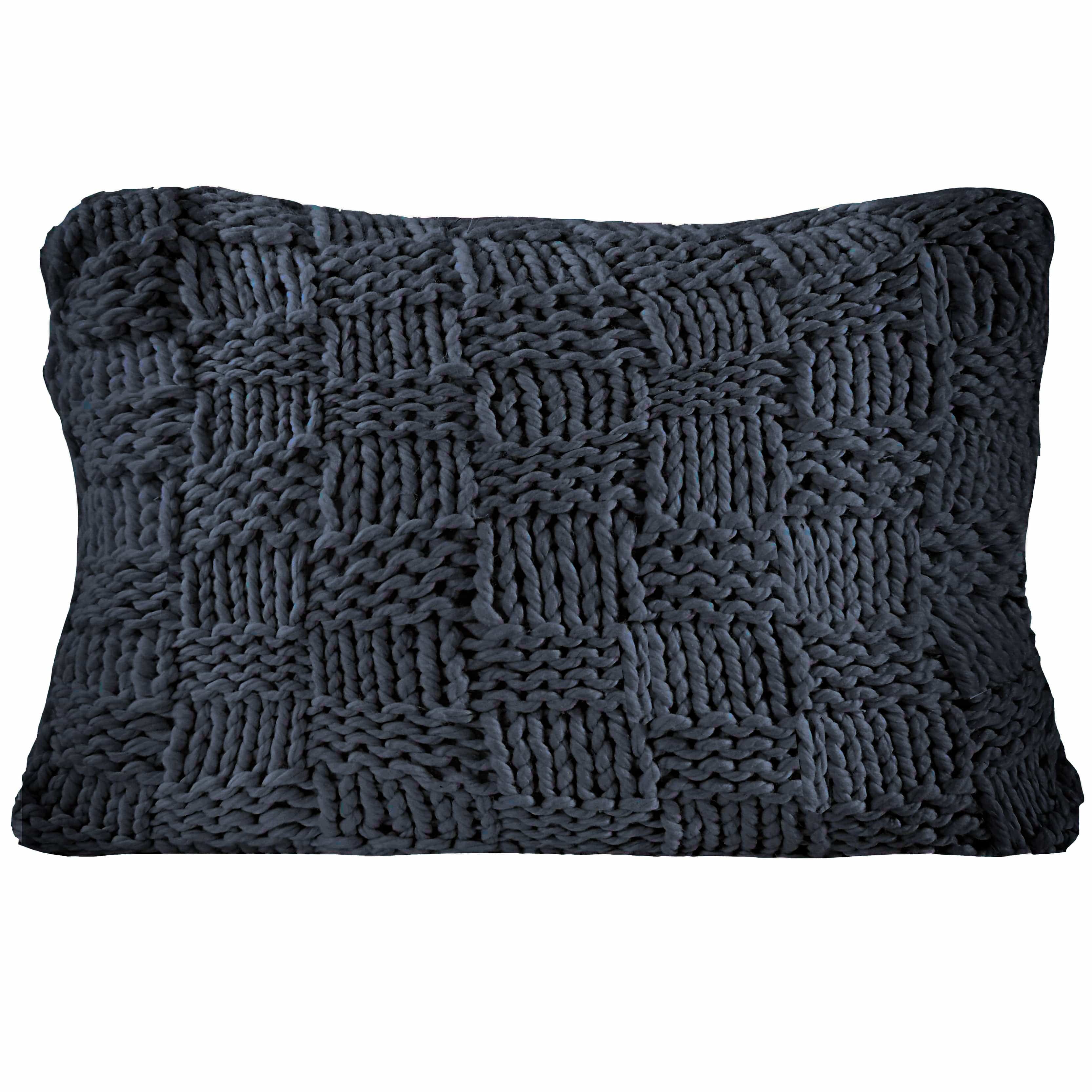 Premium Chess Knit Dutch Euro Pillow - 18x18 Inch Decorative Cushion Cover for Sofa, Bed & Home Decor - Soft Cotton Blend with Classic Checkerboard Design