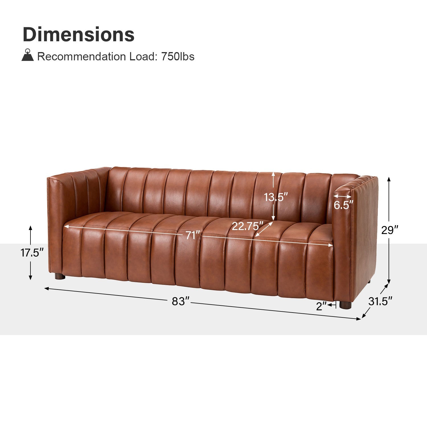 Premium Genuine Leather Office Sofa - 83