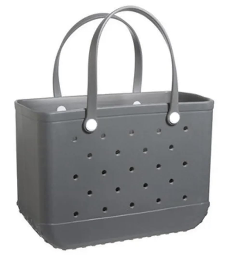 Waterproof Outdoor Rubber Tote Bag - Fashionable Beach Pool Camping RV Travel Tote with Bonus Accessory Pouches | Perfect for Swimming, Picnics, Vacation & Summer Adventures