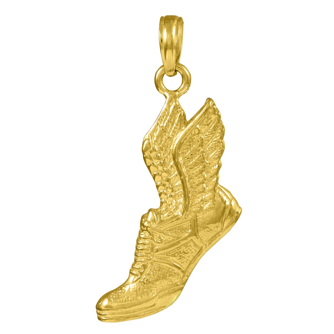 14K Gold Claddagh Running Shoe Charm Pendant - Irish Symbol Jewelry for Runners & Athletes - Perfect for Necklaces, Bracelets & Sports-Themed Gifts