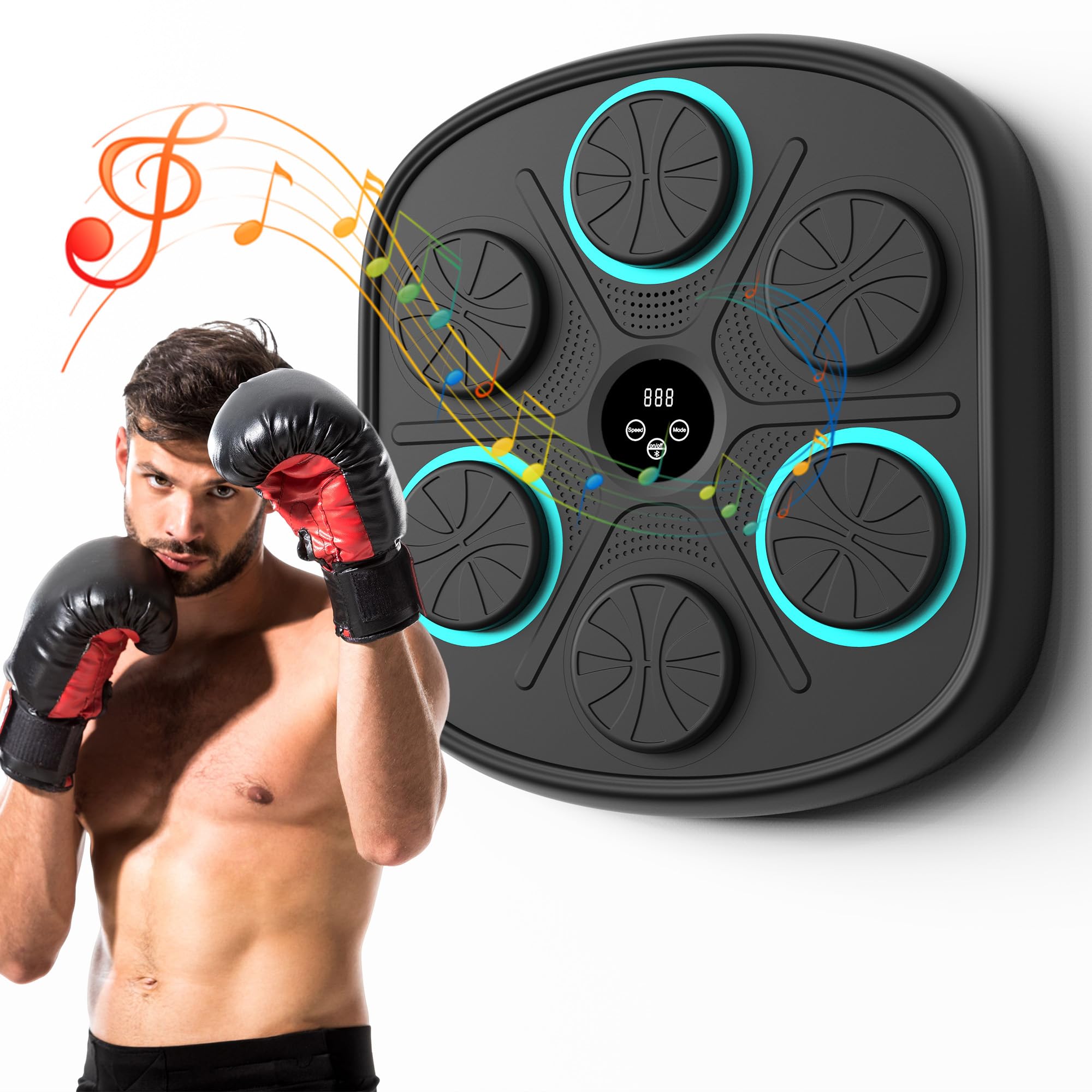 Smart Music Boxing Machine for Adults & Kids - Wall Mounted Punching Pad with Beat Sync for Home Gym & Fitness Training - Perfect for Boxing Workouts, Stress Relief & Fun Family Exercise