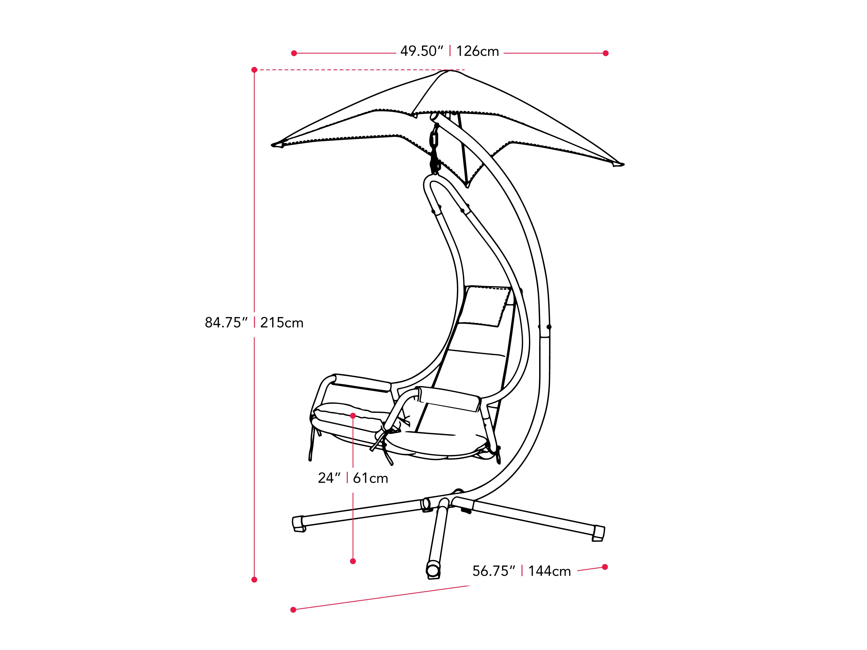 Light Blue Swing Lounge Chair - Outdoor Hanging Hammock Chair for Patio, Garden, Balcony - Comfortable Relaxing Seat with Stand