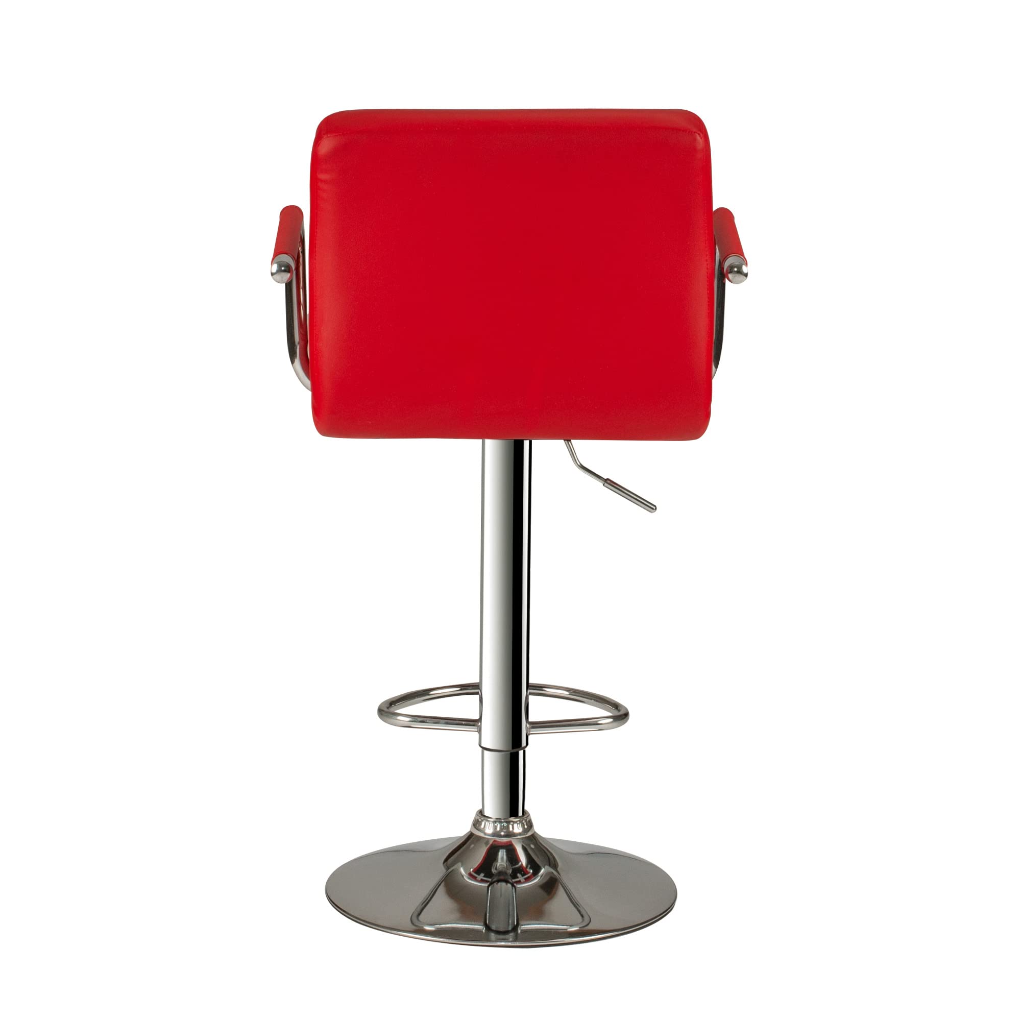 Poundex 2-Piece Red PU Leather Tufted L-Shaped Bar Stool Set - Modern Kitchen Island & Home Bar Counter Stools for Dining & Entertaining