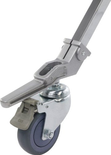 Kupo 100mm Heavy Duty Swivel Caster Wheels with Brake - 25.4mm Square Adapter - Set of 3 (KS940712) for Studio Equipment, Workbenches, and Industrial Furniture