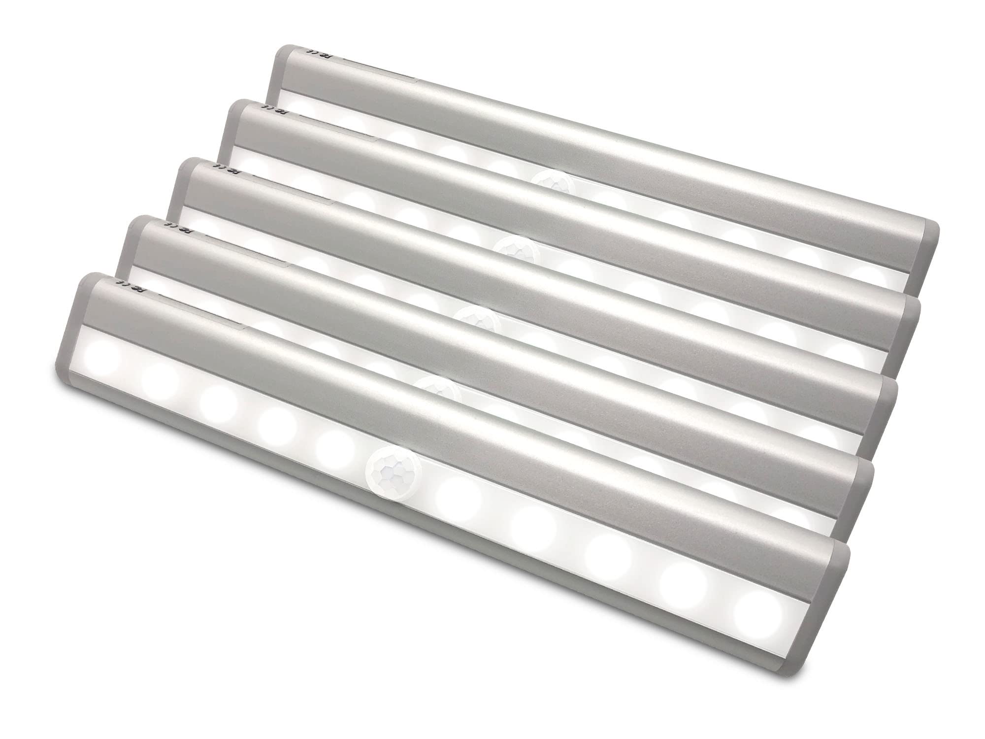 5-Pack Motion Sensor LED Closet Lights - Wireless Stick-On Magnetic Under Cabinet Lighting for Kitchen, Pantry, Stairs, Wardrobe & Bars | Energy-Efficient Automatic Night Lights for Home, Office & Garage