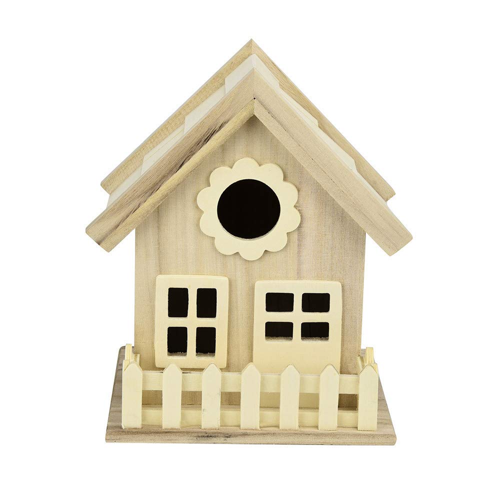 Yu2d Wooden Bird House - Handmade Nesting Box for Wild Birds, Durable Outdoor Birdhouse for Garden, Backyard, and Patio Decoration