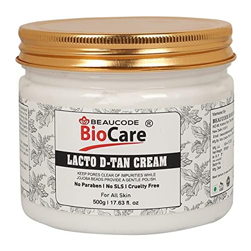 Beaucode BioCare Lacto D Tan Face Cream 500Gm - Paraben Free, SLS Free, Sulfate Free & Cruelty Free Moisturizer for All Skin Types (Men & Women) | Brightening, Hydrating & Anti-Aging Face Cream for Daily Skincare Routine