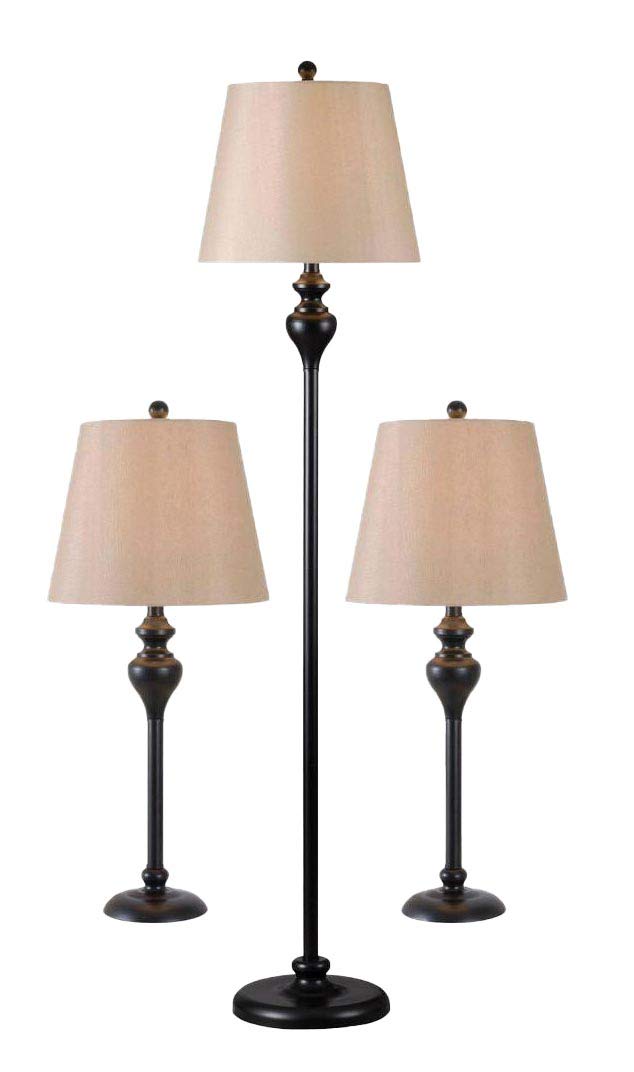Kenroy Home KH87050 Charlotte 61-Inch Floor Lamp Set in Oil-Rubbed Bronze - Perfect for Living Room, Bedroom & Office Lighting Decor