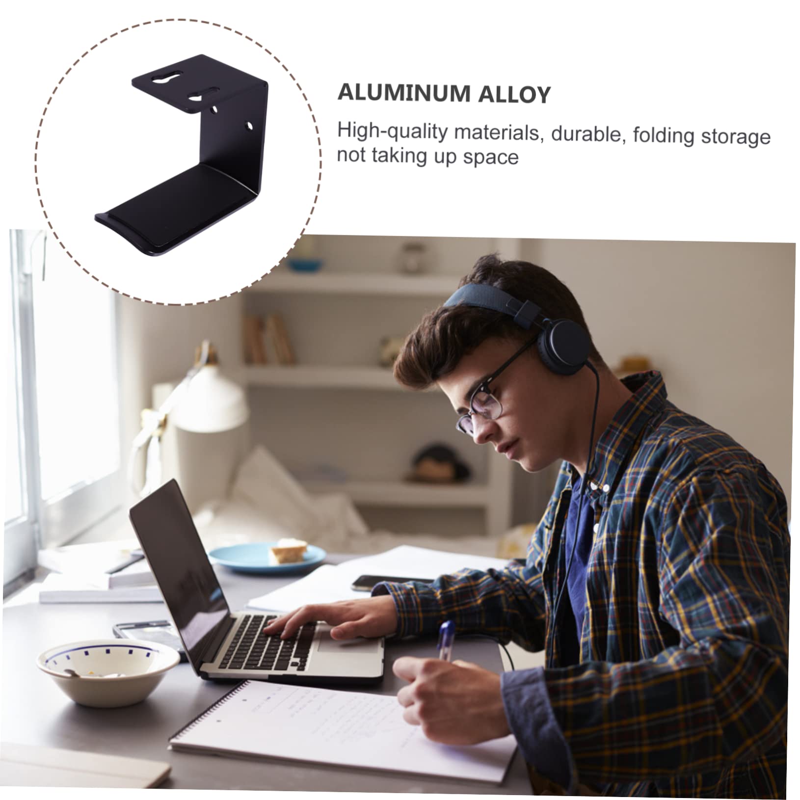 Angoily 3-Pack Aluminum Alloy Headphone Wall Hooks - Space-Saving Headset Bracket & Earphone Hanger for Desk Organization - Perfect for Home Office, Gaming Setup, and Studio Use