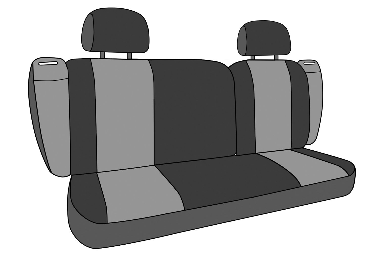 CalTrend 40/60 Split Rear Seat Covers for 2007-2011 Volkswagen Jetta - Smart Denim Fabric with Blue Insert & Trim | Perfect for Car Interior Protection & Style Upgrade