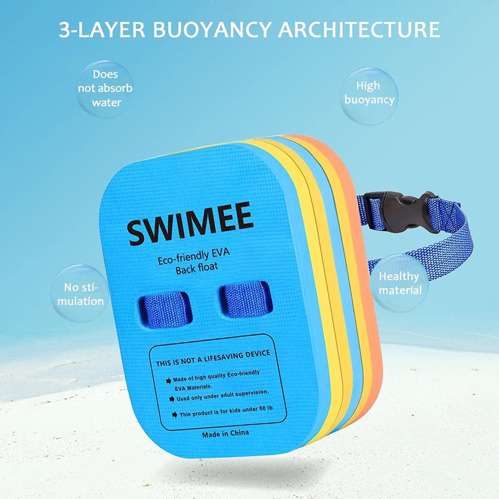 Adjustable 3-Layer Back Float Swim Bubble with Secure Clip Buckle - Waterproof Floatation Device for Swimming Beginners & Kids - Perfect for Pool Safety, Swim Lessons & Water Confidence Training