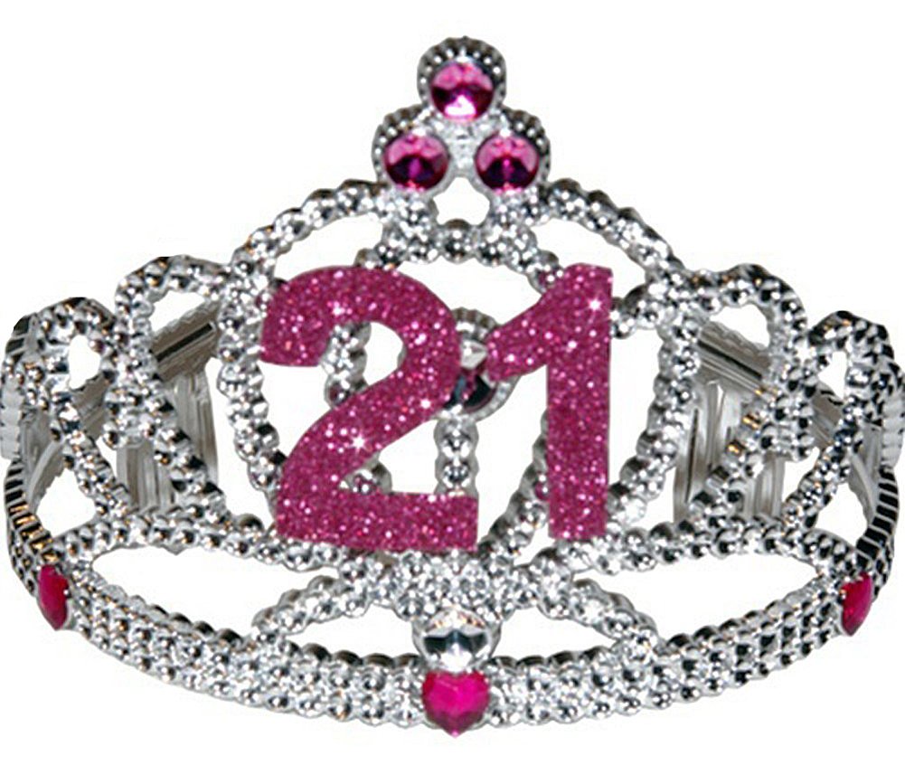 21K Gold Plated Tiara Pink Crystal Crown for Women - Perfect for Birthday Parties, Prom, Weddings, and Cosplay Events