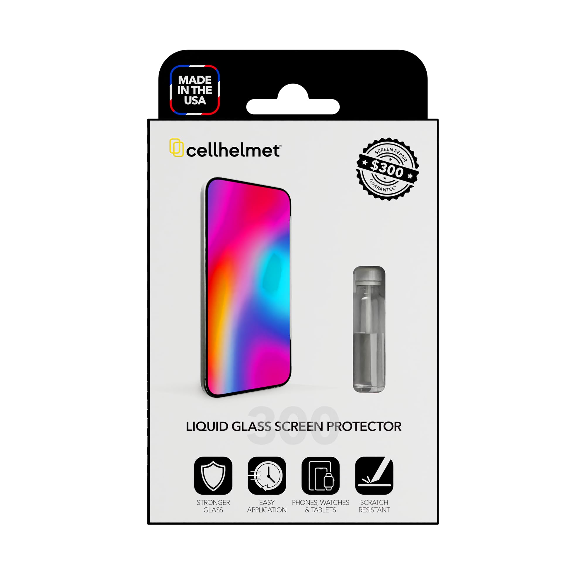 Cellhelmet Liquid Glass Wipe-On Extreme Screen Protector | $300 Repair Guarantee | Scratch & Shatter Proof Protection | Universal for iPhone, Samsung, Smartphones & Smartwatches | Perfect for Outdoor, Work & Daily Use