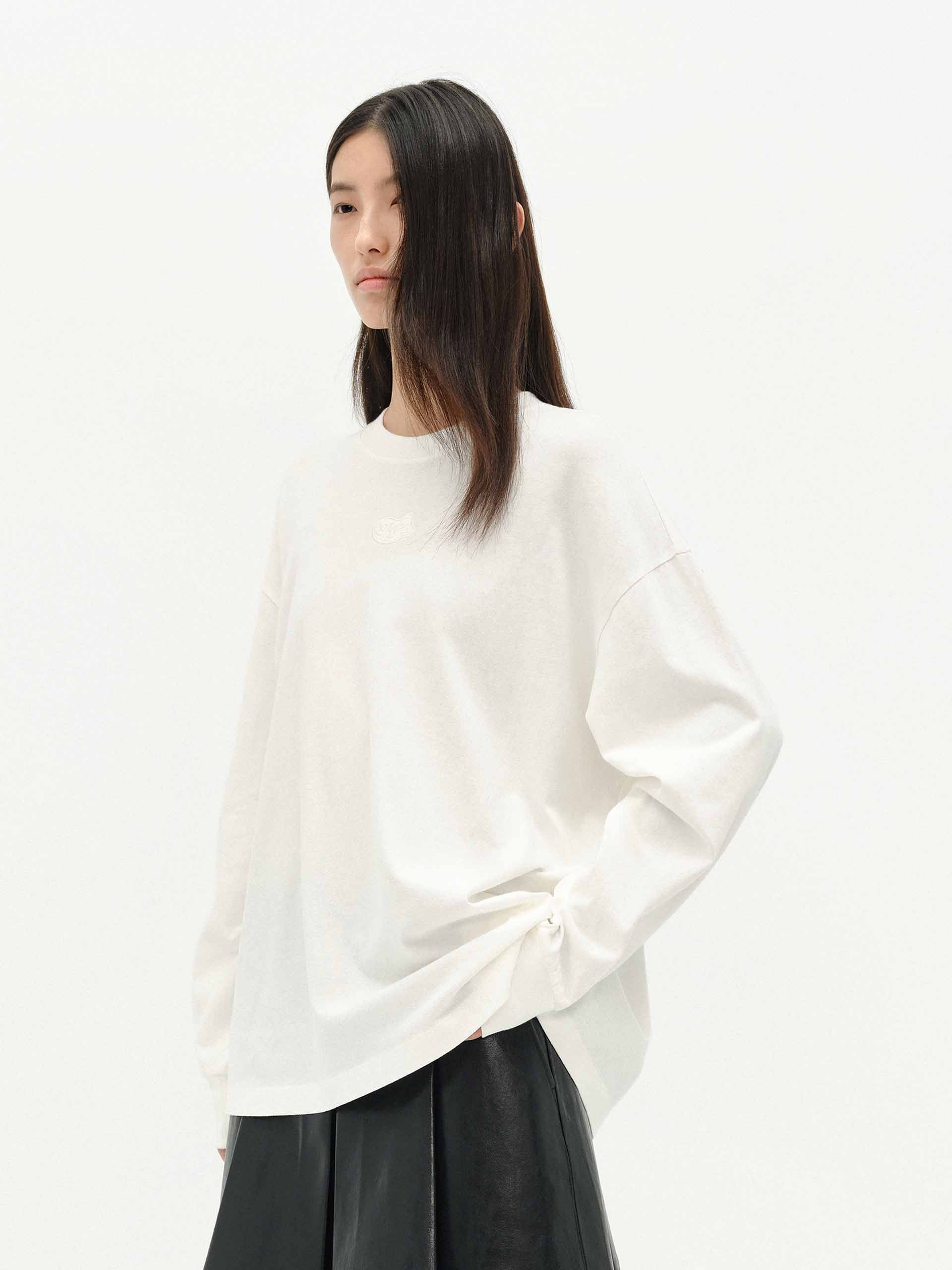 Front Embroidery Loose T-Shirts for Women - Comfortable Casual Cotton Tees - Perfect for Everyday Wear, Outings & Relaxation