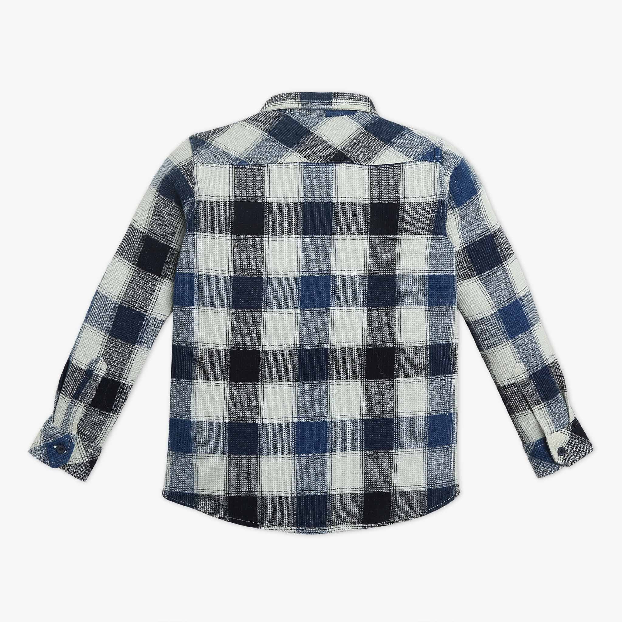 Boys' Long Sleeve Checkered Button-Down Shirt - Stylish Casual Wear for School, Parties & Everyday Outfits
