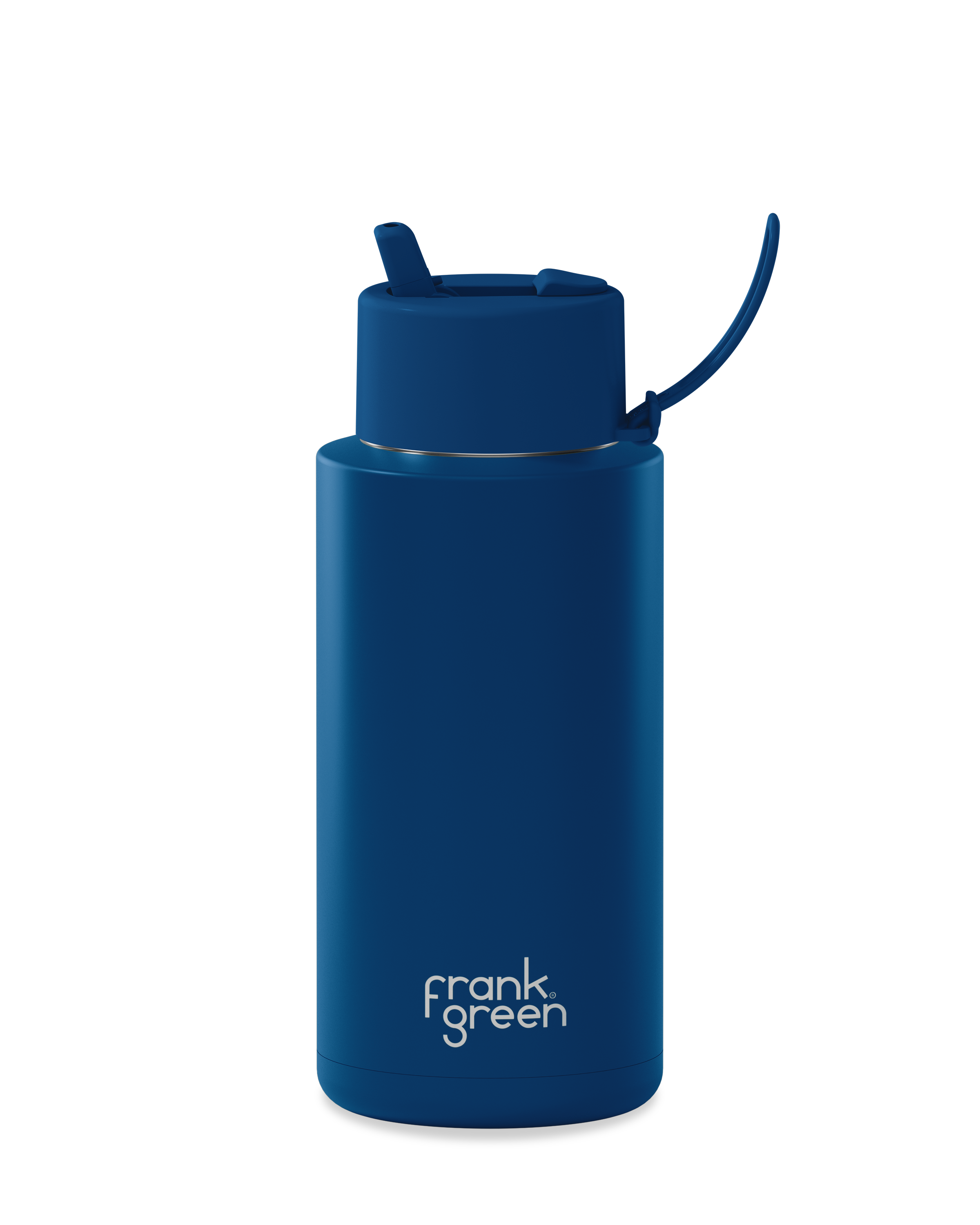 Eco-Friendly Ceramic Reusable Water Bottle 34oz (1000ml) - Deep Ocean Blue - Perfect for Gym, Hiking & Office Hydration