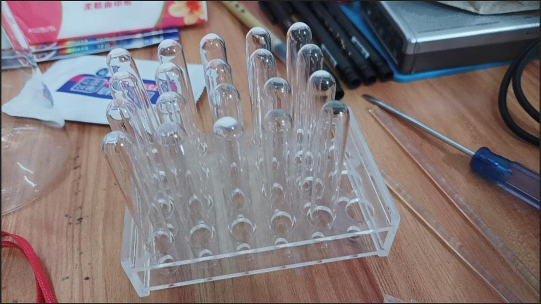 Othmro 2Pcs Acrylic Test Tube Rack Holder - 50-Well Centrifuge Tube Stand, Plastic Lab Organizer for Science Experiments, Classroom & Party Decorations (Blue) - Perfect for Laboratories, Schools & DIY Craft Projects