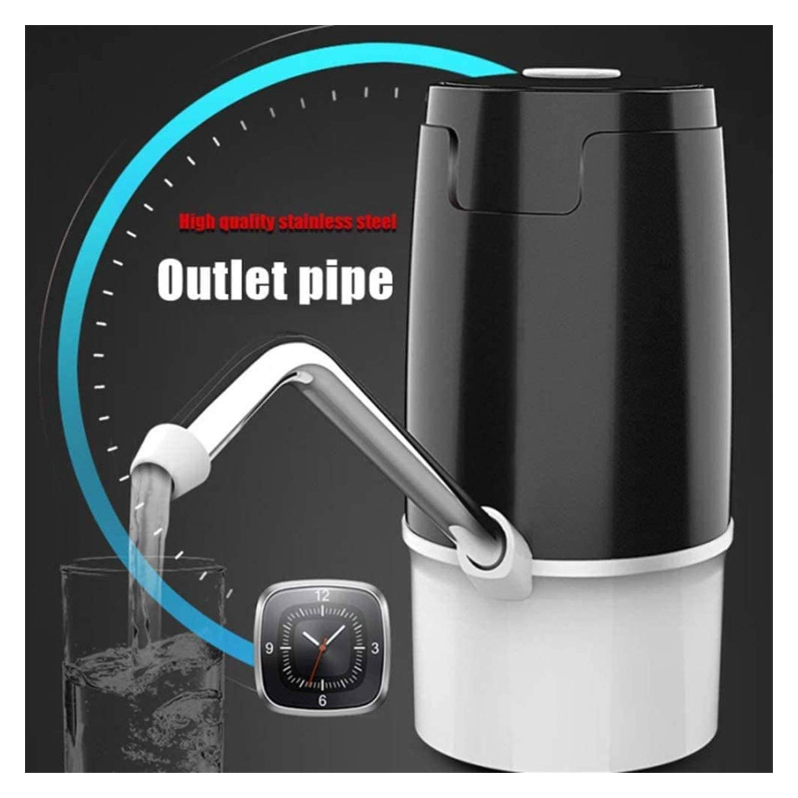 5 Gallon Water Dispenser - Electric Drinking Water Pump for 2-5 Gallon Jugs with USB Charging | Portable Water Bottle Tap Dispenser for Home, Office, Camping & Outdoor Activities | Perfect for Kitchen, RV Trips & Emergency Preparedness